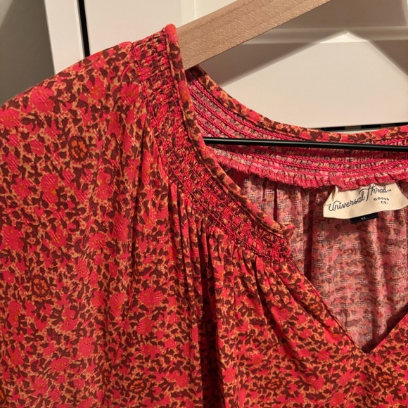 Universal Thread Target Floral Boho Puff Sleeve Tiered Flowy Dress Size XL - Picture 4 of 7